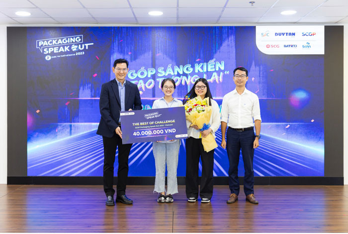 Đội “Scoopy”, trường ĐH Kiến trúc TP. HCM giành giải Nhất cuộc thi thiết kế bao bì ‘SCGP Packaging Speak Out 2023 - Việt Nam’. Đội “Scoopy”, trường ĐH Kiến trúc TP. HCM giành giải Nhất cuộc thi thiết kế bao bì ‘SCGP Packaging Speak Out 2023 - Việt Nam’.