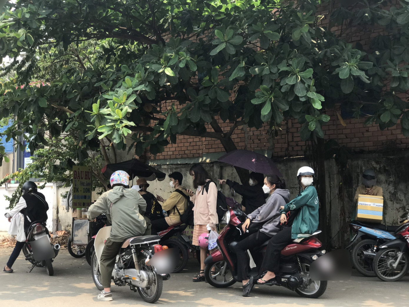 Bóng cây là một địa điểm lý tưởng để các bạn trẻ tránh nóng.