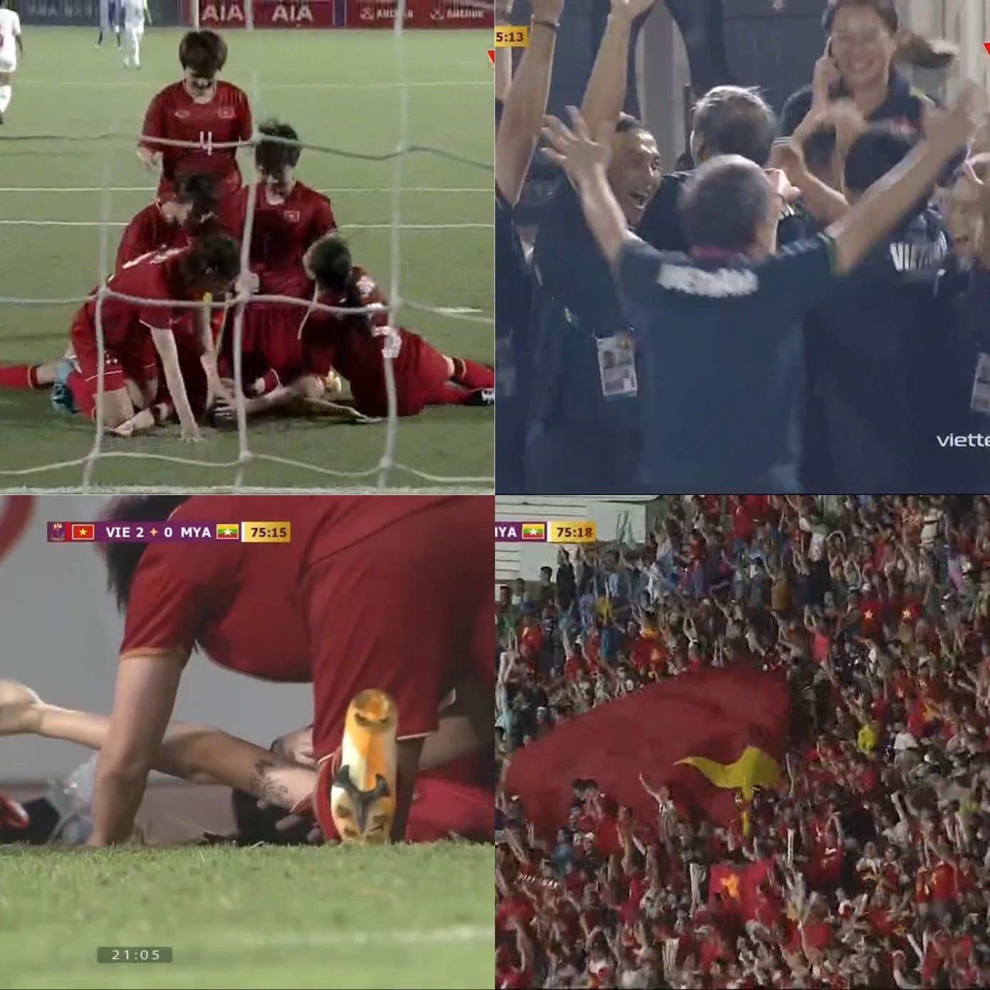 Đội tuyển bóng đá nữ lập nên lịch sử khi đoạt HCV 4 lần liên tiếp tại SEA Games.