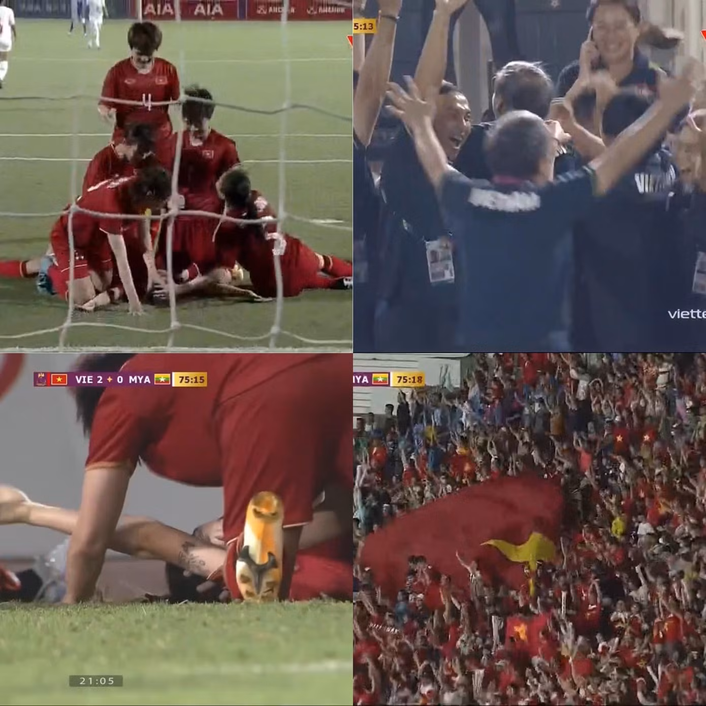 Đội tuyển bóng đá nữ lập nên lịch sử khi đoạt HCV 4 lần liên tiếp tại SEA Games.