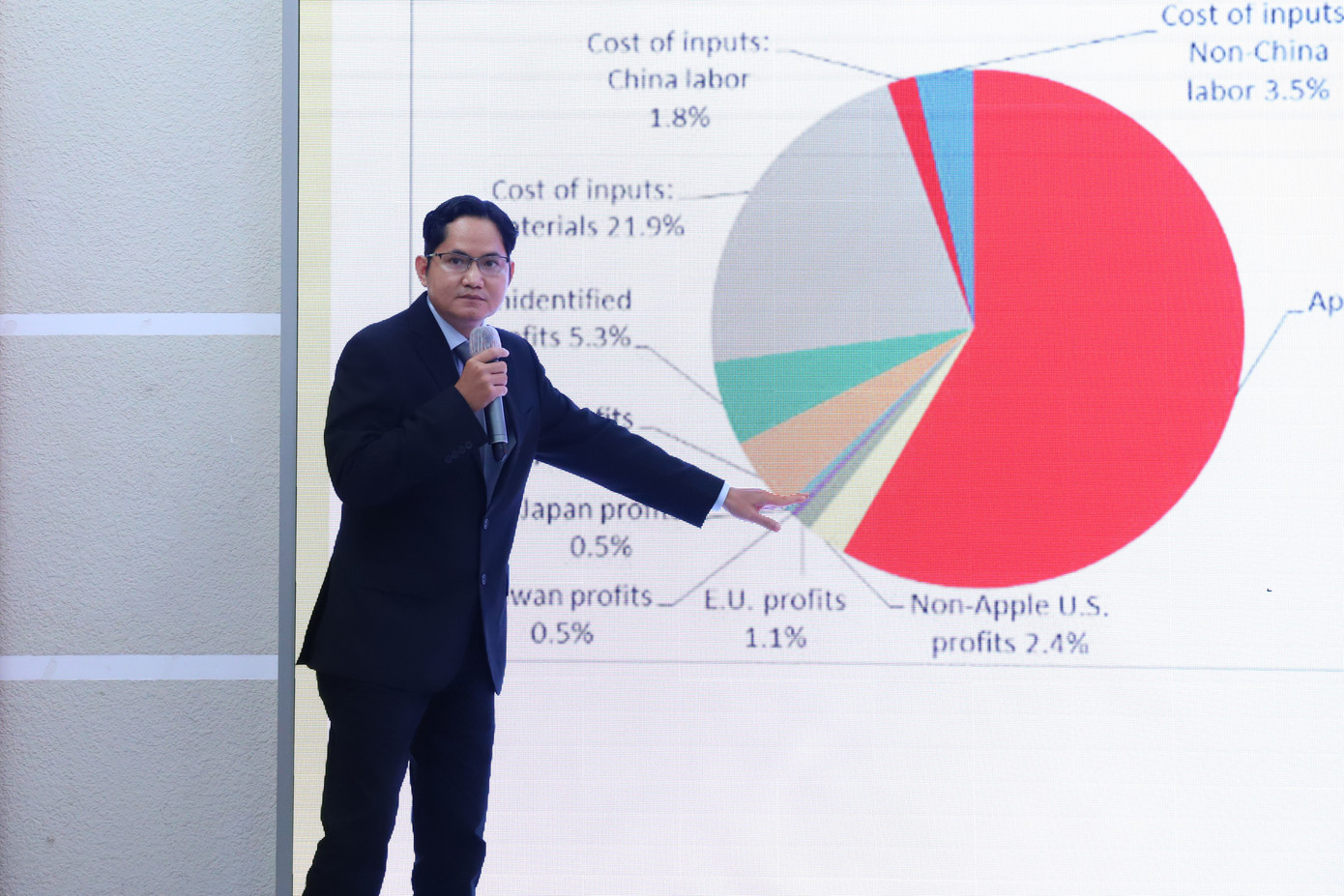 Diễn giả chương trình chia sẻ về cơ hội việc làm của sinh viên trong bối cảnh chuyển đổi số. Diễn giả chương trình chia sẻ về cơ hội việc làm của sinh viên trong bối cảnh chuyển đổi số.