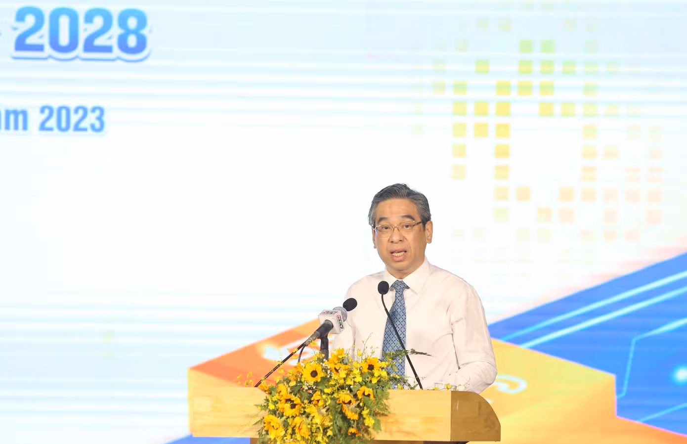 Phó Bí thư Thành ủy TP. HCM Nguyễn Phước Lộc phát biểu tại Đại hội. (Ảnh: Ngô Tùng)