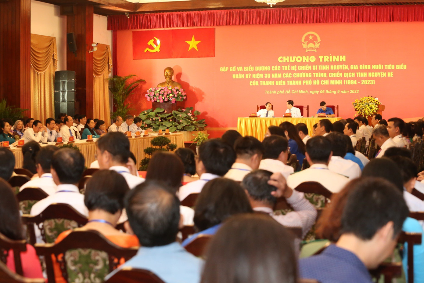 Quang cảnh tại Hội trường Dinh Độc Lập diễn ra chương trình. (Ảnh: Ngô Tùng)