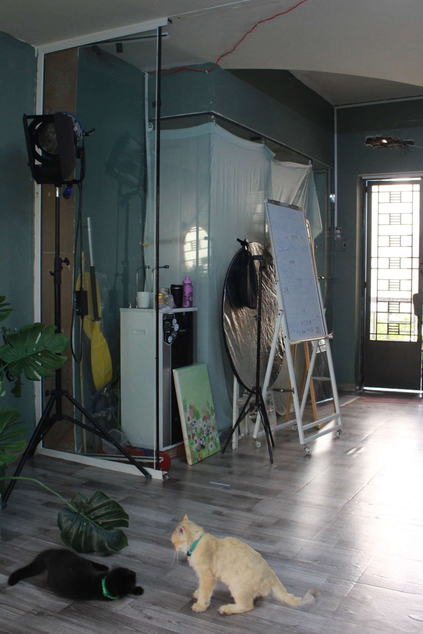 Một góc studio với các dụng cụ được sắp xếp gọn gàng. Một góc studio với các dụng cụ được sắp xếp gọn gàng.