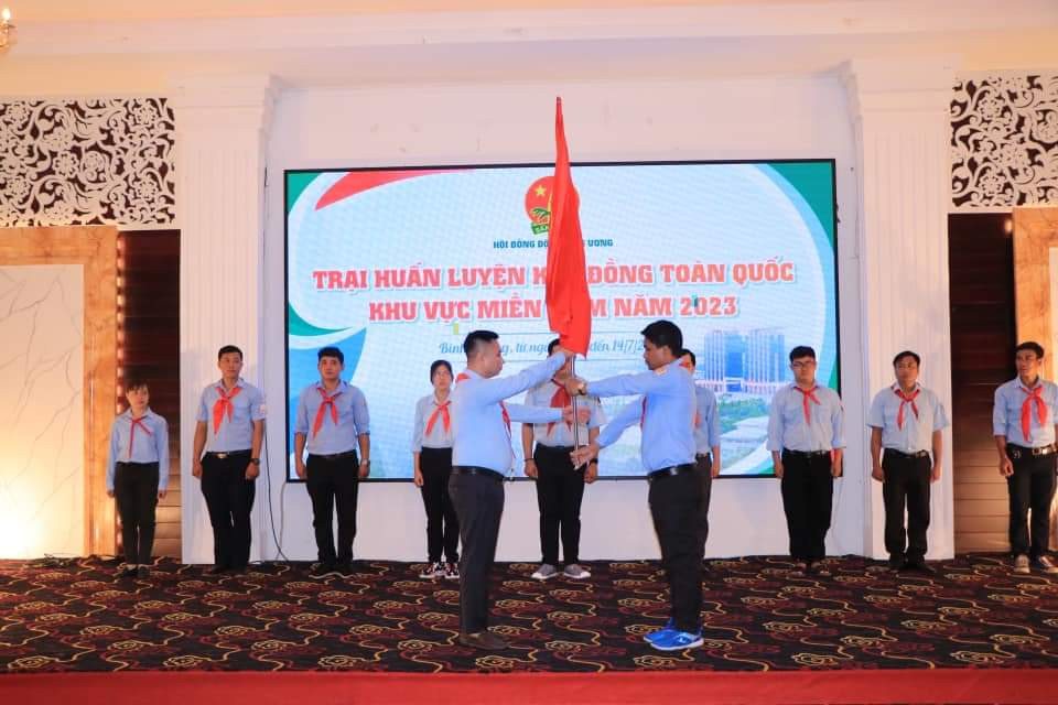Nghi thức khai mạc Trại huấn luyện Kim Đồng toàn quốc khu vực phía Nam năm 2023.