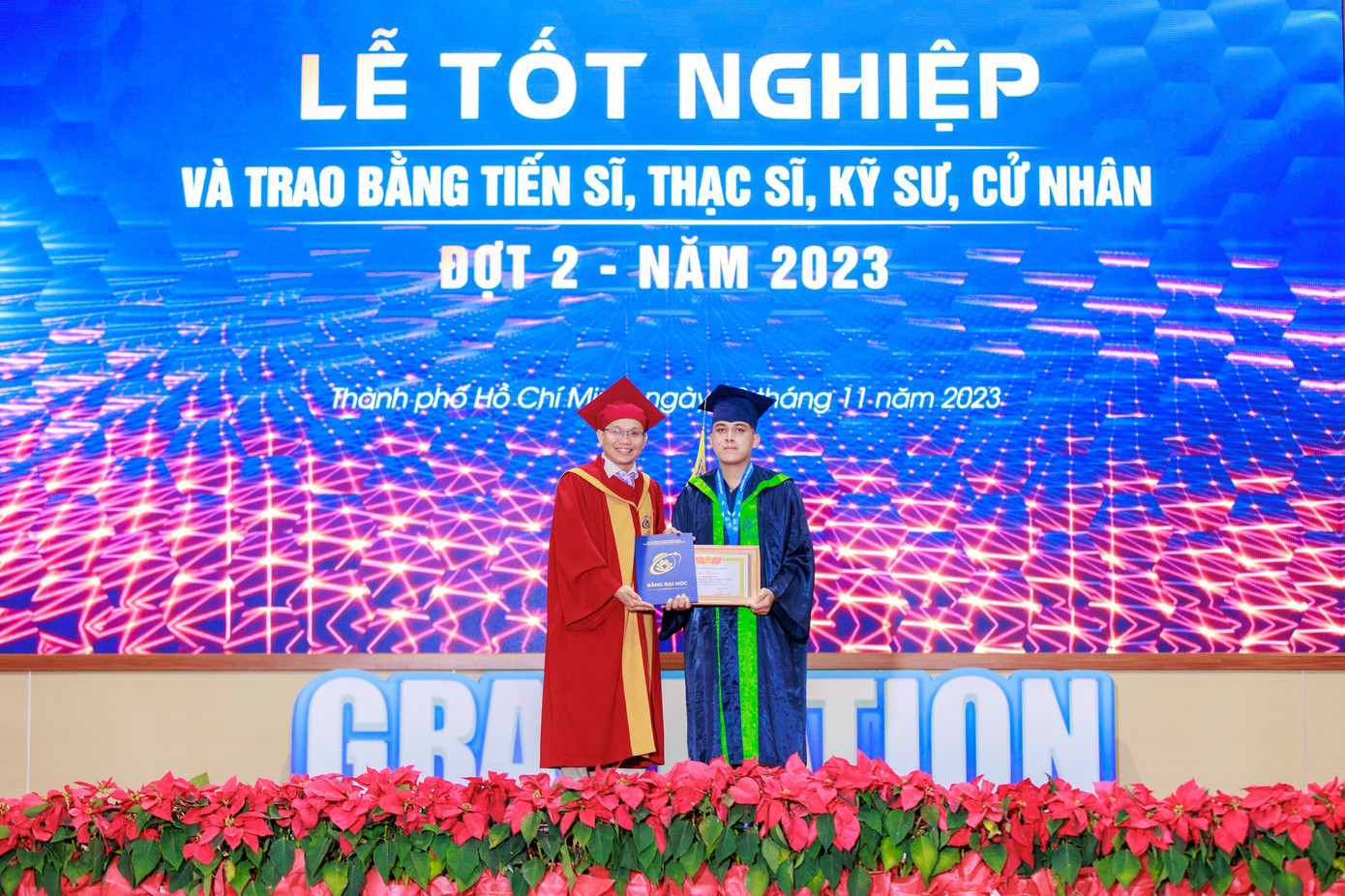 Chế Quang Huy tại buổi Lễ tốt nghiệp mới đây. (Ảnh: NVCC)