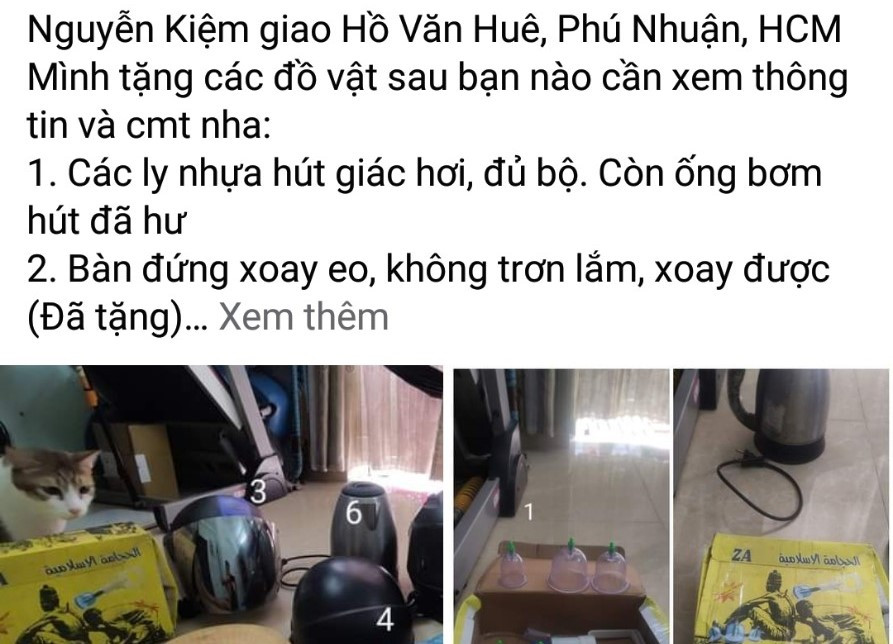 Những bài viết đăng tải tặng đồ của những bạn trẻ.
