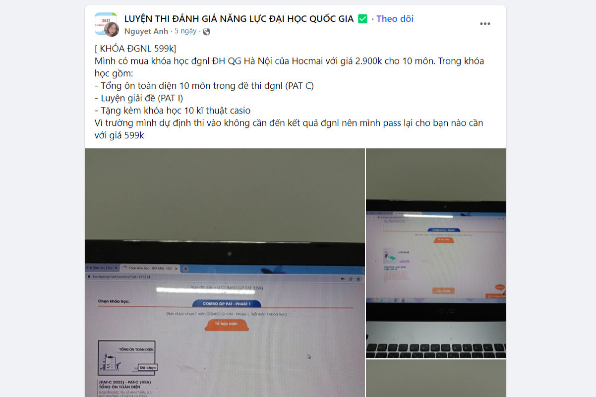 Các khóa luyện thi "tự phát" thu hút hàng nghìn lượt thích, hàng trăm lượt chia sẻ và bình luận đăng ký.