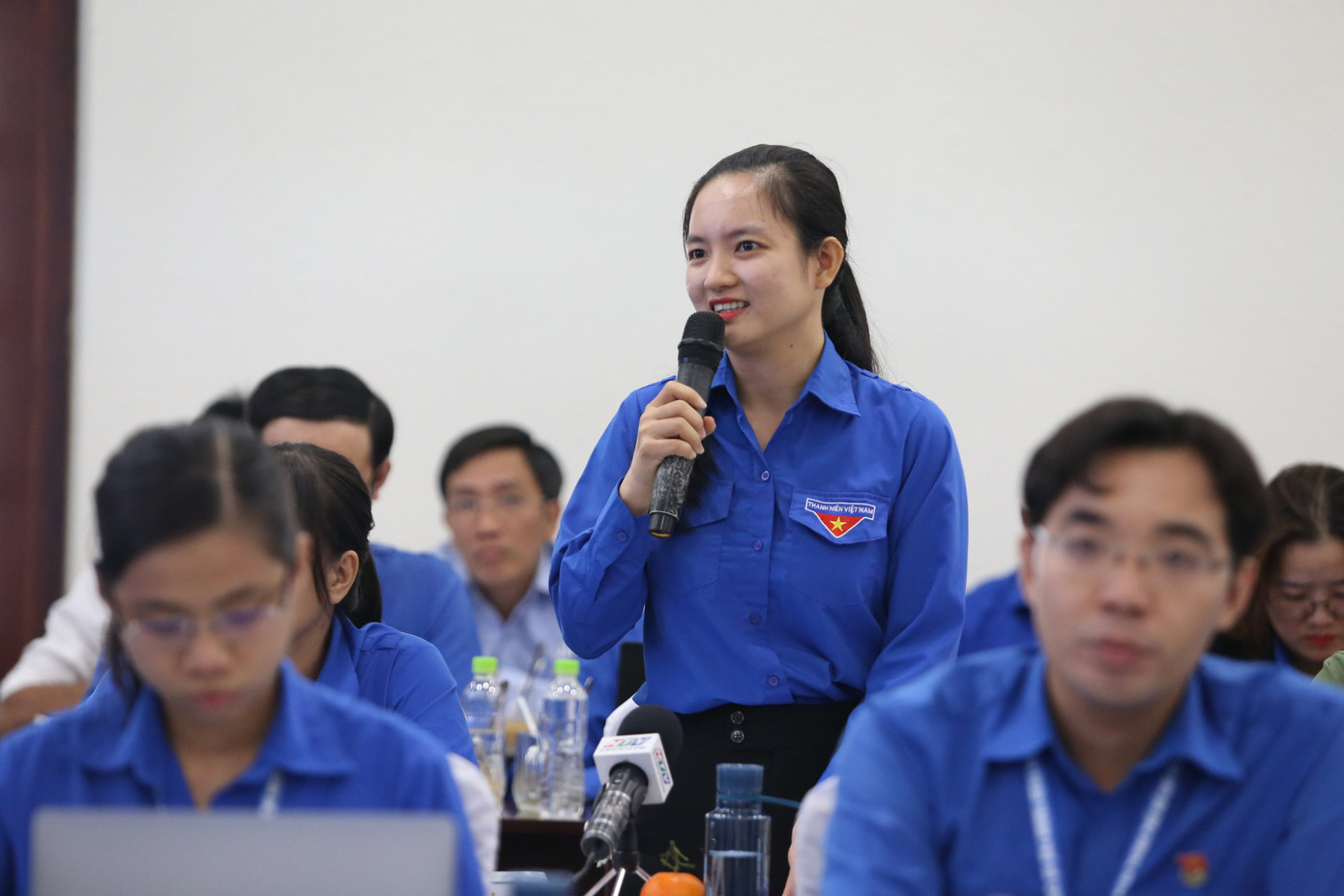 Đại biểu phát biểu tại buổi làm việc. (Ảnh: Ngô Tùng)