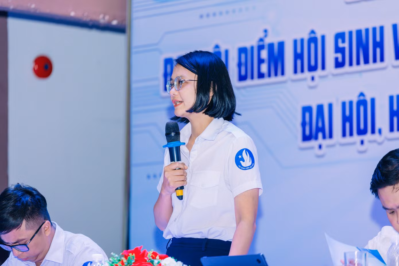 Chủ tịch Hội Sinh viên TP. HCM Trần Thu Hà phát biểu tại Hội nghị.