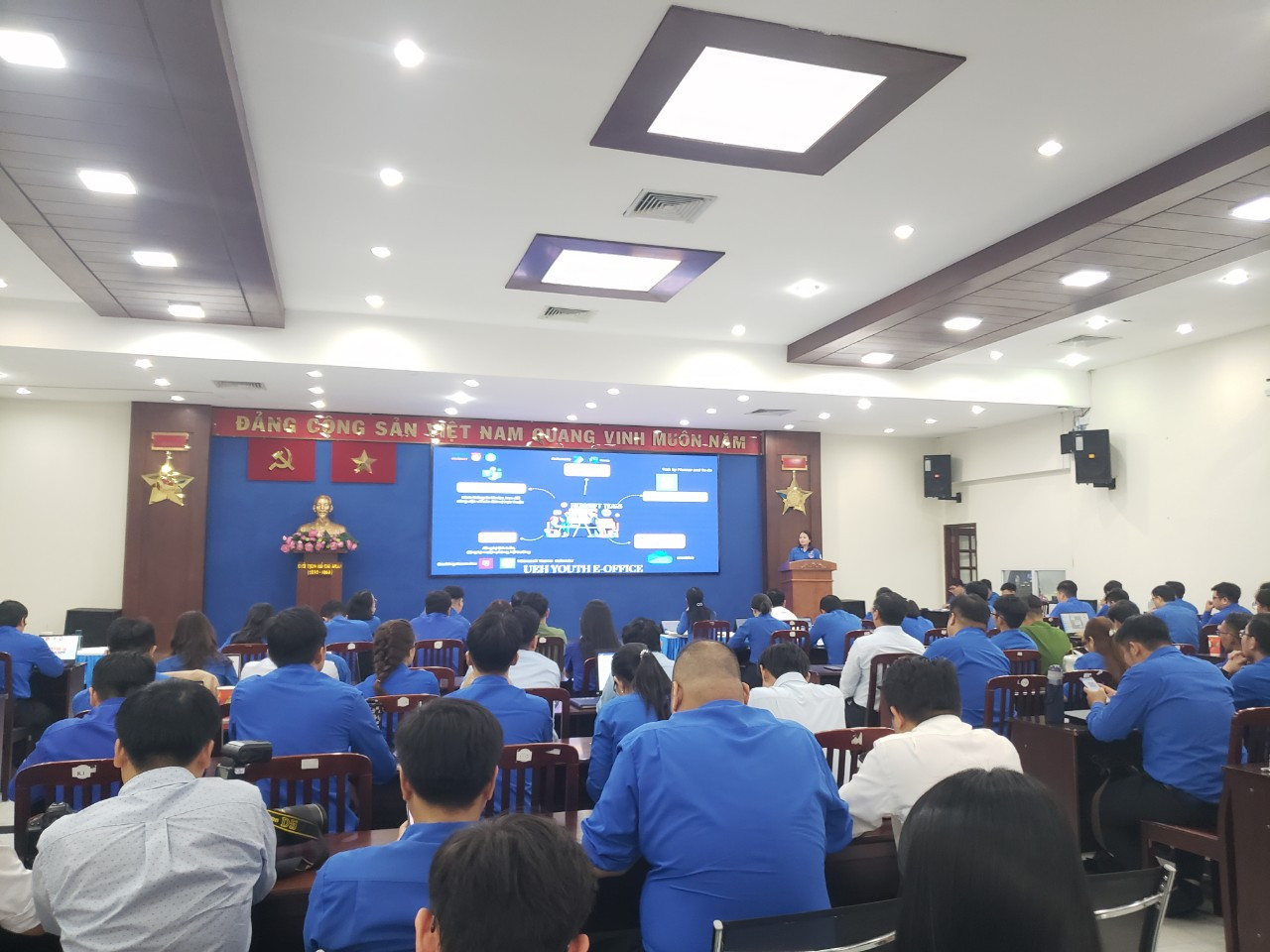 Các đại biểu về tham dự Hội nghị tổng kết hoạt động Tháng Thanh niên 2023.