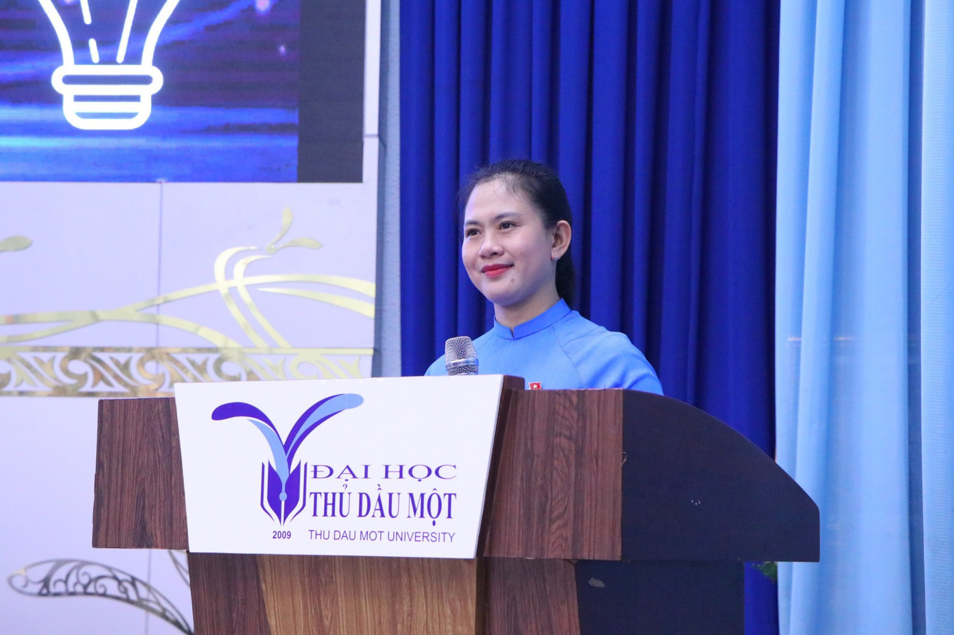 Chị Trần Thị Diễm Trinh – Bí thư Tỉnh Đoàn, Chủ tịch Hội Sinh viên tỉnh Bình Dương phát biểu tại Hội nghị. Chị Trần Thị Diễm Trinh – Bí thư Tỉnh Đoàn, Chủ tịch Hội Sinh viên tỉnh Bình Dương phát biểu tại Hội nghị.