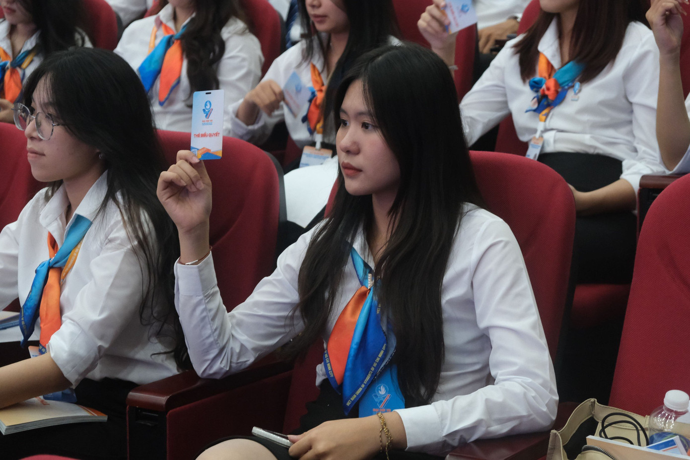 Đại hội lần này có tổng số 79 trường đại học, học viện, cao đẳng trên địa bàn TP. HCM có đại biểu tham dự, trong đó có 22 đại biểu tham dự thuộc 18 trường đại học, cao đẳng chưa có tổ chức Hội Sinh viên Việt Nam. (Ảnh: Phú Quang)