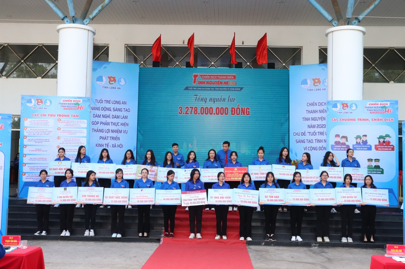 Các đơn vị ủng hộ nguồn lực cho Chiến dịch Thanh niên Tình nguyện Hè 2023 tỉnh Long An. (Ảnh: Tỉnh Đoàn Long An) Các đơn vị ủng hộ nguồn lực cho Chiến dịch Thanh niên Tình nguyện Hè 2023 tỉnh Long An. (Ảnh: Tỉnh Đoàn Long An)