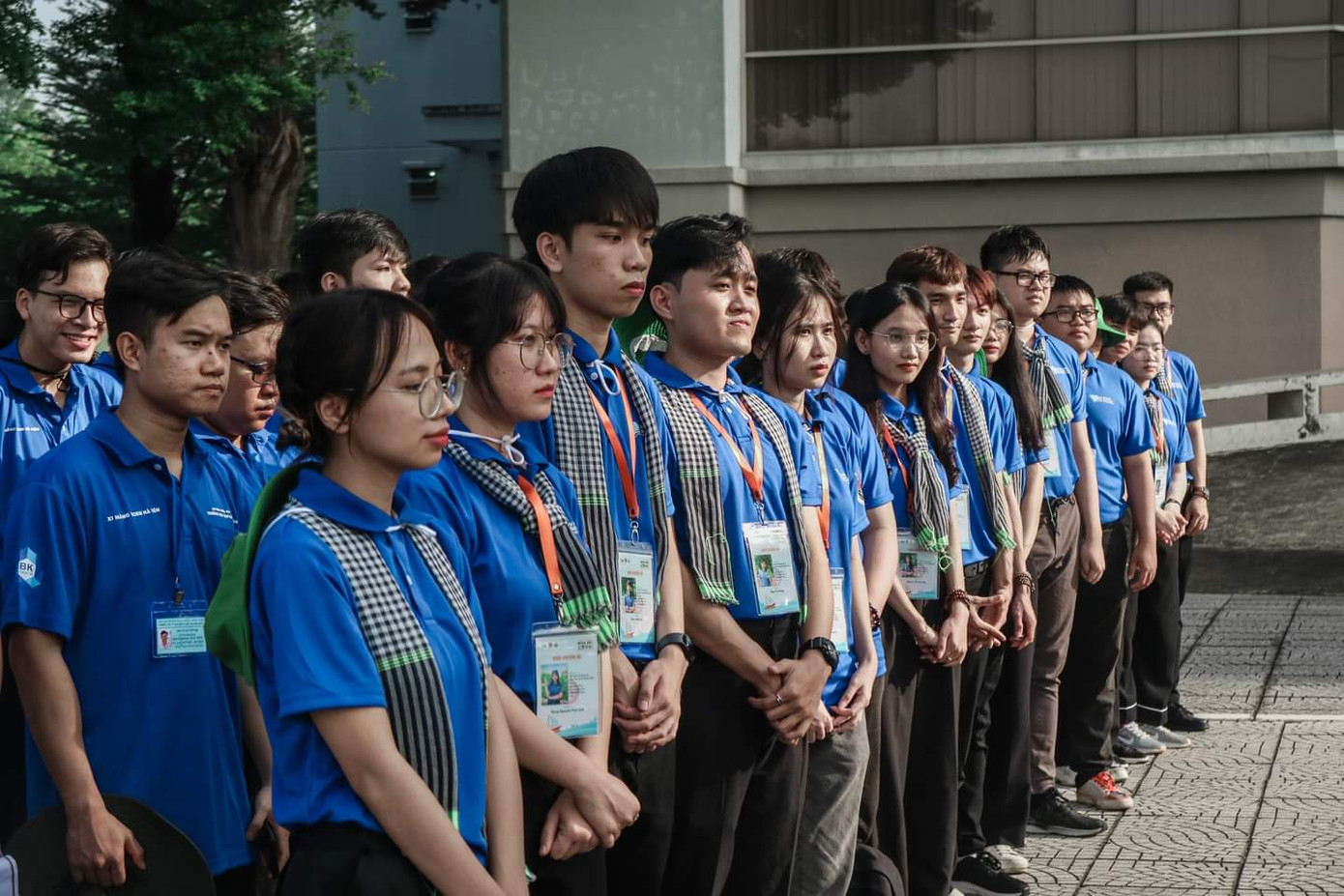 60 sinh viên tình nguyện “Mùa Hè Xanh” ĐHQG TP. HCM lên đường tới Bình Thuận thực hiện các phần việc, công trình. (Ảnh: ĐHQG TP. HCM)