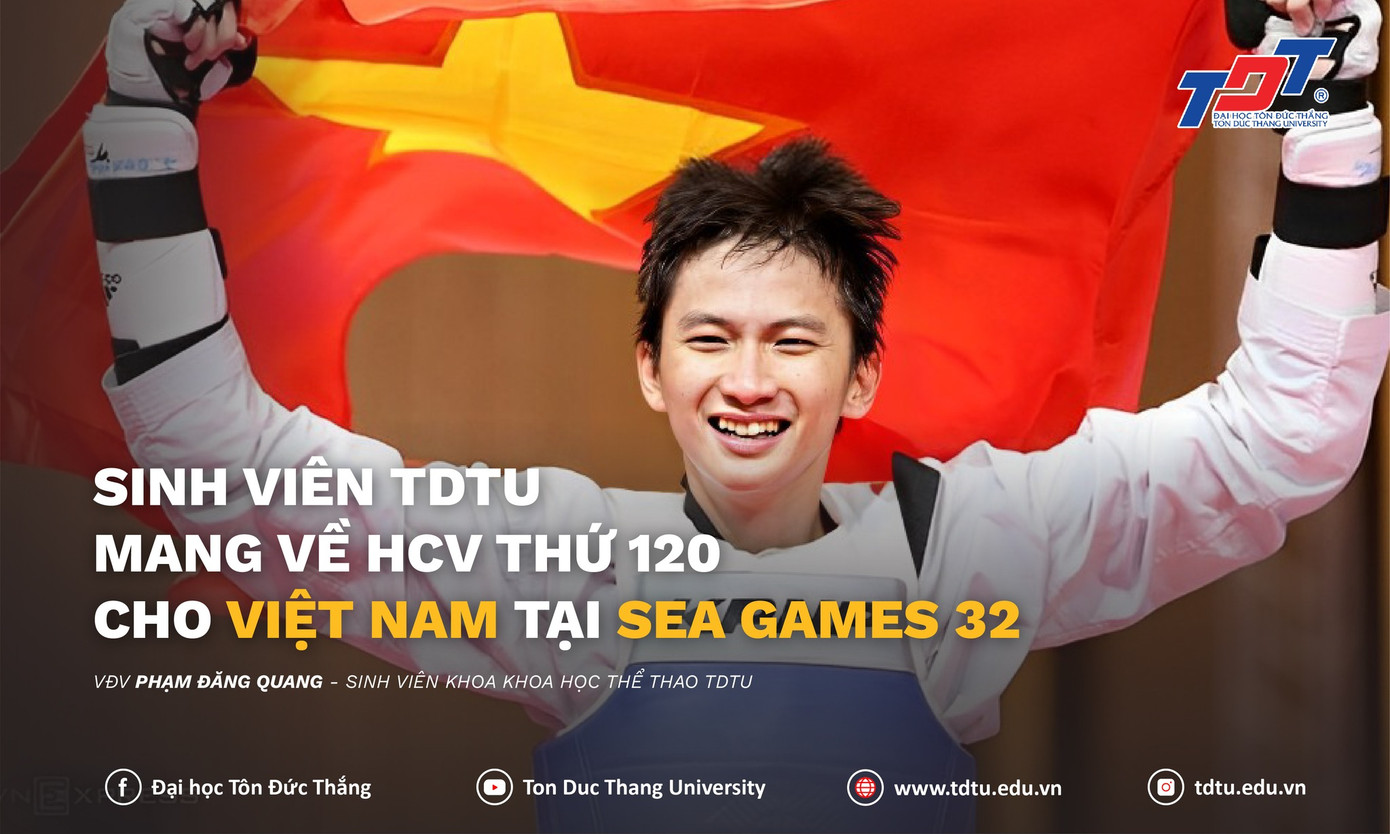 Trường ĐH Tôn Đức Thắng chúc mừng sinh viên Phạm Đăng Quang “đổi màu huy chương” thành công tại SEA Games 32. (Ảnh: ĐH Tôn Đức Thắng) Trường ĐH Tôn Đức Thắng chúc mừng sinh viên Phạm Đăng Quang “đổi màu huy chương” thành công tại SEA Games 32. (Ảnh: ĐH Tôn Đức Thắng)