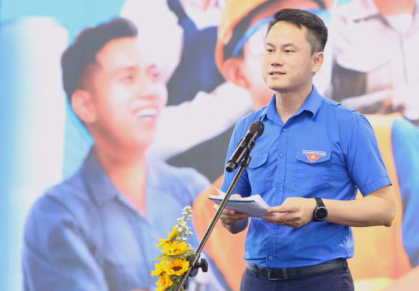 Anh Nguyễn Kim Quy - Phó Chủ tịch Thường trực Hội LHTN Việt Nam phát biểu tại Ngày hội.