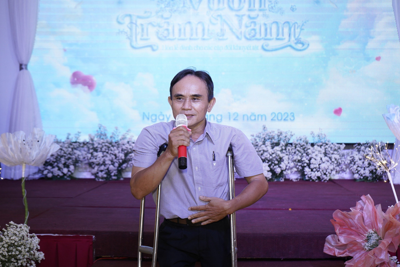 Ông Võ Văn Anh - Chủ tịch Hội Thanh niên khuyết tật TP. HCM phát biểu tại chương trình. Ông Võ Văn Anh - Chủ tịch Hội Thanh niên khuyết tật TP. HCM phát biểu tại chương trình.