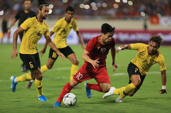 Đội tuyển Việt Nam từng thắng Malaysia 1-0 ở trận lượt đi trên sân Mỹ Đình. (ảnh Đức Cường)