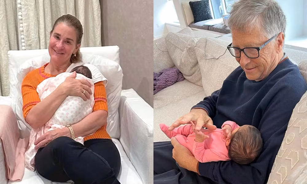 Bill Gates và vợ cũ cùng khoe ảnh lần đầu gặp cháu gái. Ảnh: IG.