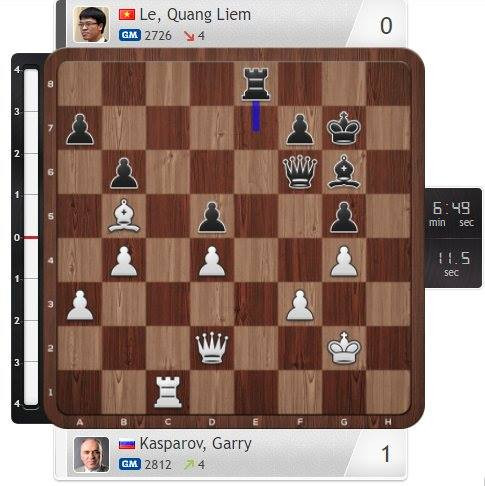 Mắc sai lầm chí tử, Quang Liêm thua cựu Vua cờ Kasparov ảnh 1