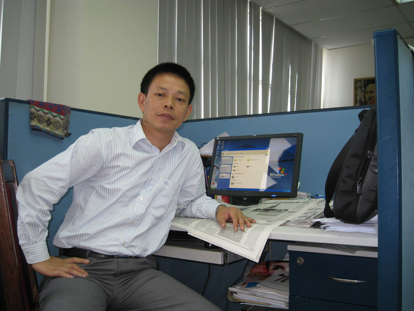 Nhà báo Phùng Sưởng . Ảnh: Phạm Yên Nhà báo Phùng Sưởng