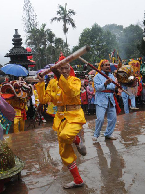 Múa tứ linh với ý nghĩa đưa bốn linh vật về với chốn cửa thiền để hóa thần