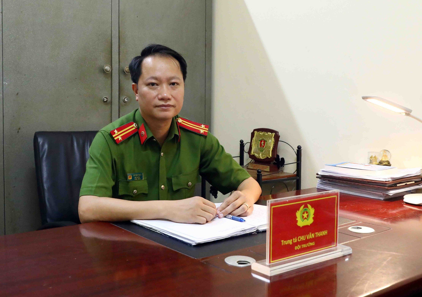 Trung tá Chu Văn Thanh - Đội trưởng Đội Cảnh sát điều tra tội phạm về ma túy, Công an quận Thanh Xuân.