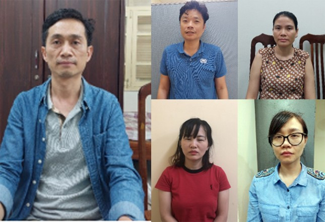 Các bị can trong vụ án. Ảnh Công an cung cấp.