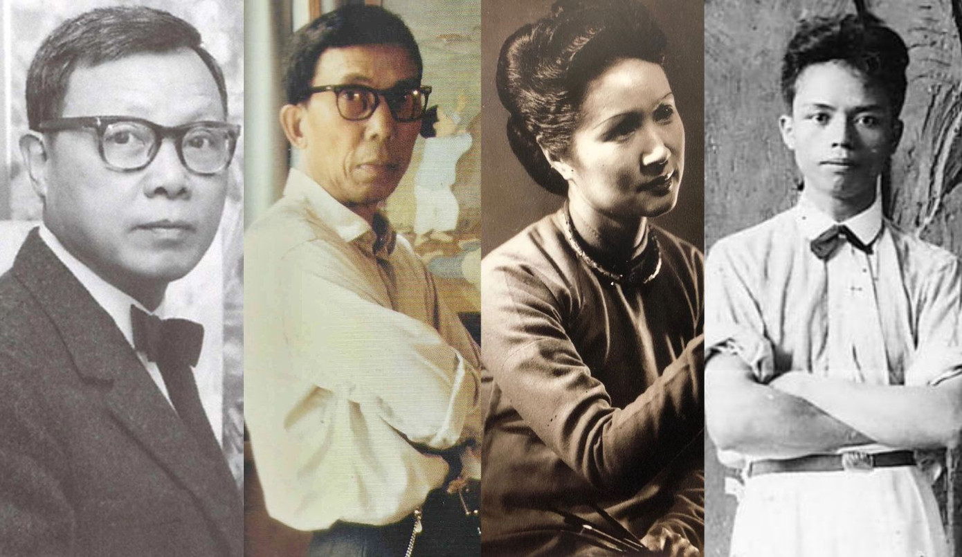 Bộ tứ danh họa Lê Phổ, Mai Trung Thứ, Lê Thị Lựu, Vũ Cao Đàm (từ trái qua phải). Bộ tứ danh họa Lê Phổ, Mai Trung Thứ, Lê Thị Lựu, Vũ Cao Đàm (từ trái qua phải).