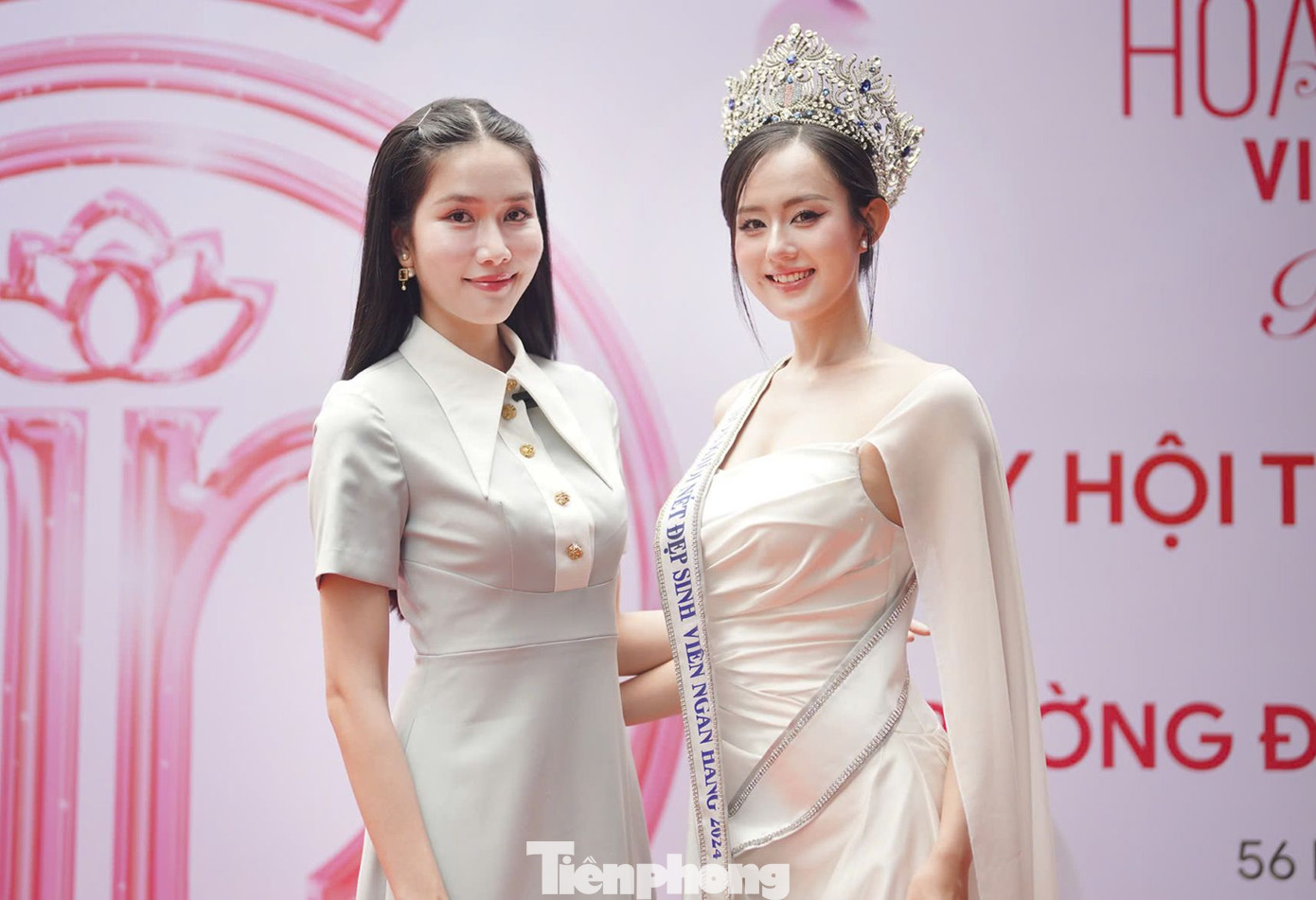 Á hậu Phương Anh và Hoa khôi nét đẹp sinh viên ngân hàng 2024 Võ Anh Thư chung khung hình.