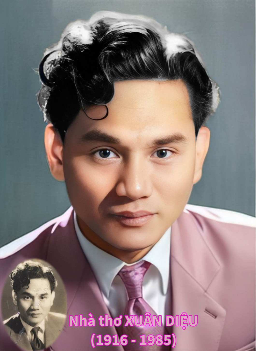 Chân dung hai nhà thơ Xuân Quỳnh và Xuân Diệu được thể hiện qua bàn tay công nghệ. Ảnh: Phạm Sơn.