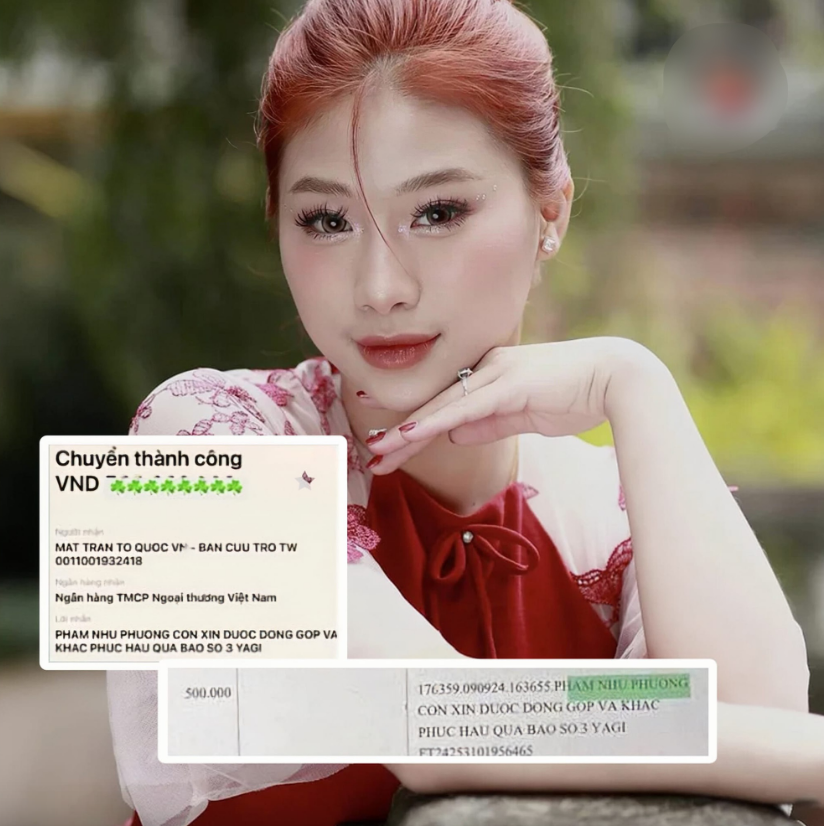 Hot girl Phạm Như Phương bị ném đá vì "làm màu", cắt ghép số tiền chuyển khoản.