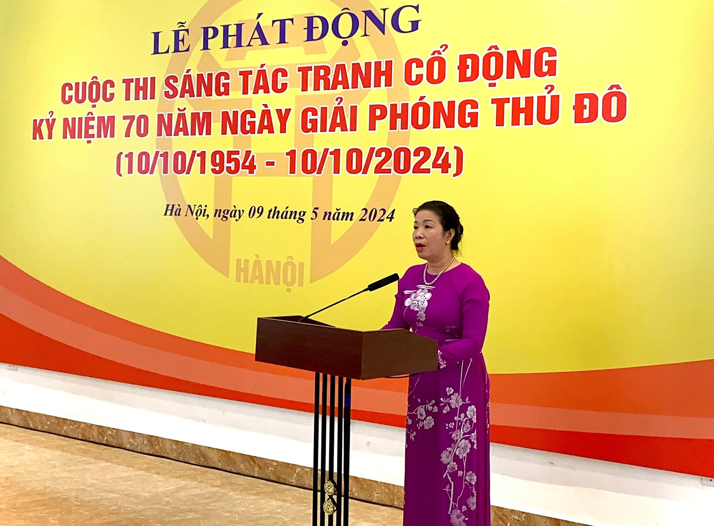 Phó giám đốc Sở Văn hóa và Thể thao TP Hà Nội phát động cuộc thi.