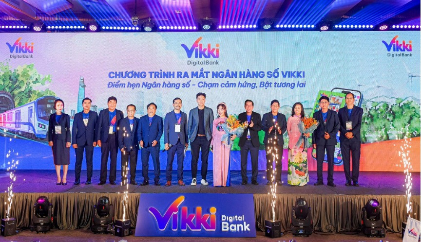 Buổi lễ ra mắt Ngân hàng Số Vikki - Điểm chạm Ngân hàng số, Chạm cảm hứng, Bật tương lai. Buổi lễ ra mắt Ngân hàng Số Vikki - Điểm chạm Ngân hàng số, Chạm cảm hứng, Bật tương lai.