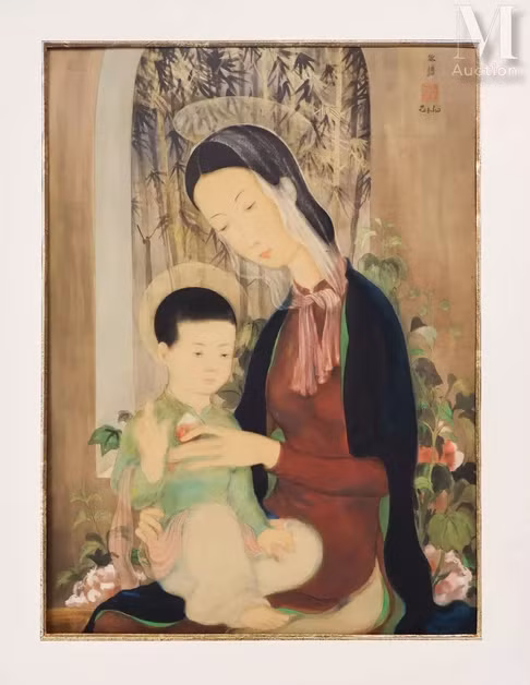 Bức Món quà của mẹ của Lê Phổ. Ảnh: Millon.