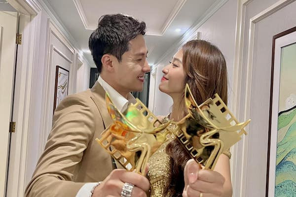 Thanh Sơn - Khả Ngân thắng giải Nam và Nữ diễn viên xuất sắc thể loại phim truyền hình tại Lễ trao giải Cánh diều 2021.