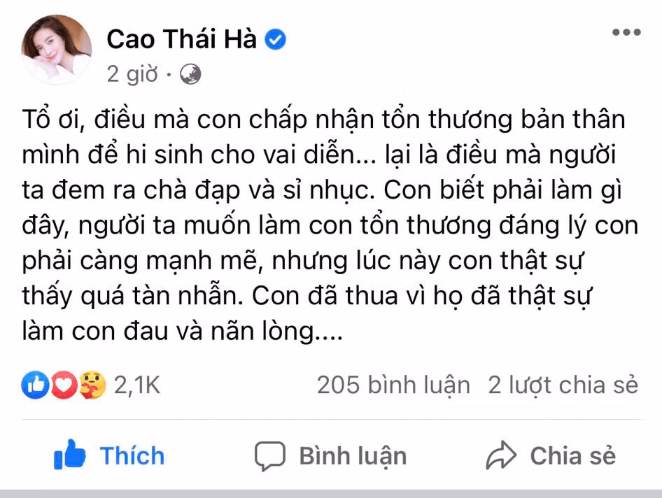 Status của nữ diễn viên nhanh chóng thu hút sự chú ý