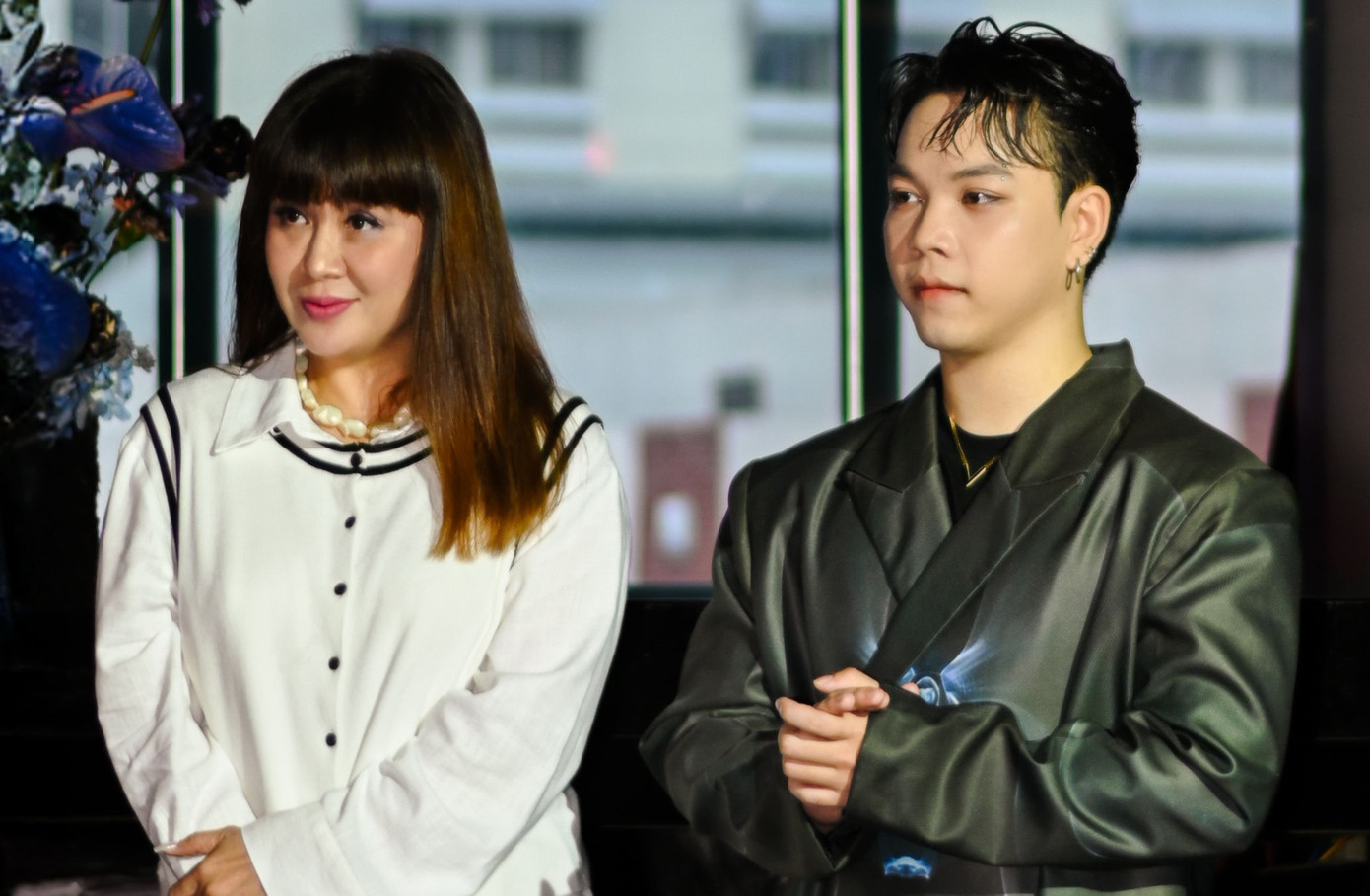 Nhạc sĩ Lưu Thiên Hương và học trò Trung Bùi.