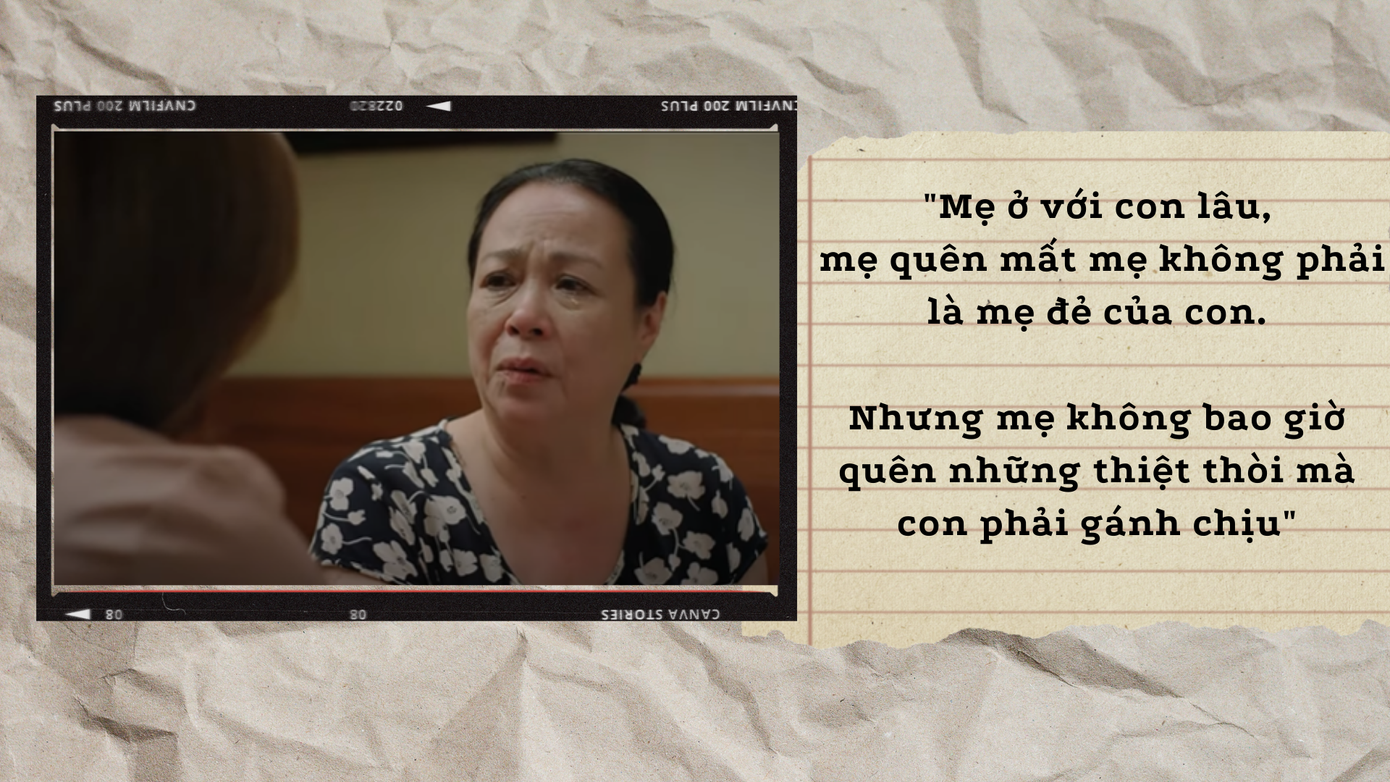 Nuôi nấng Vân Trang (Huyền Lizzie) từ nhỏ, bà Nga luôn coi Vân Trang như ruột thịt, cho cô một mái ấm gia đình đúng nghĩa.