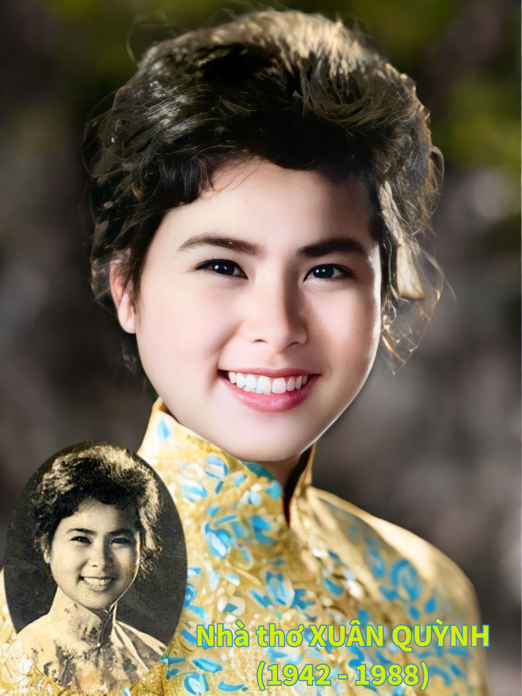 Chân dung hai nhà thơ Xuân Quỳnh và Xuân Diệu được thể hiện qua bàn tay công nghệ. Ảnh: Phạm Sơn.