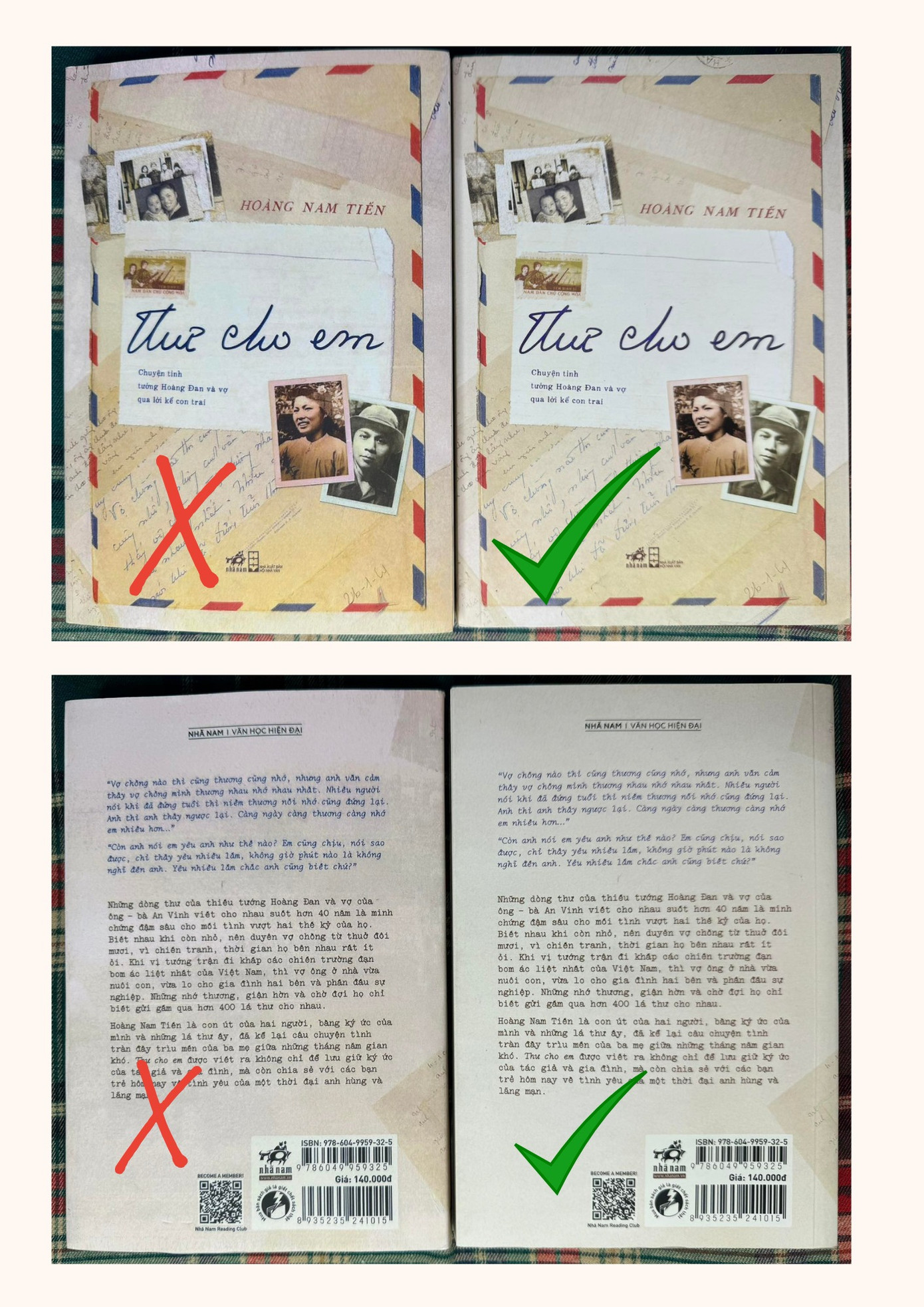 Cách phân biệt ấn phẩm thật-giả qua trang bìa.