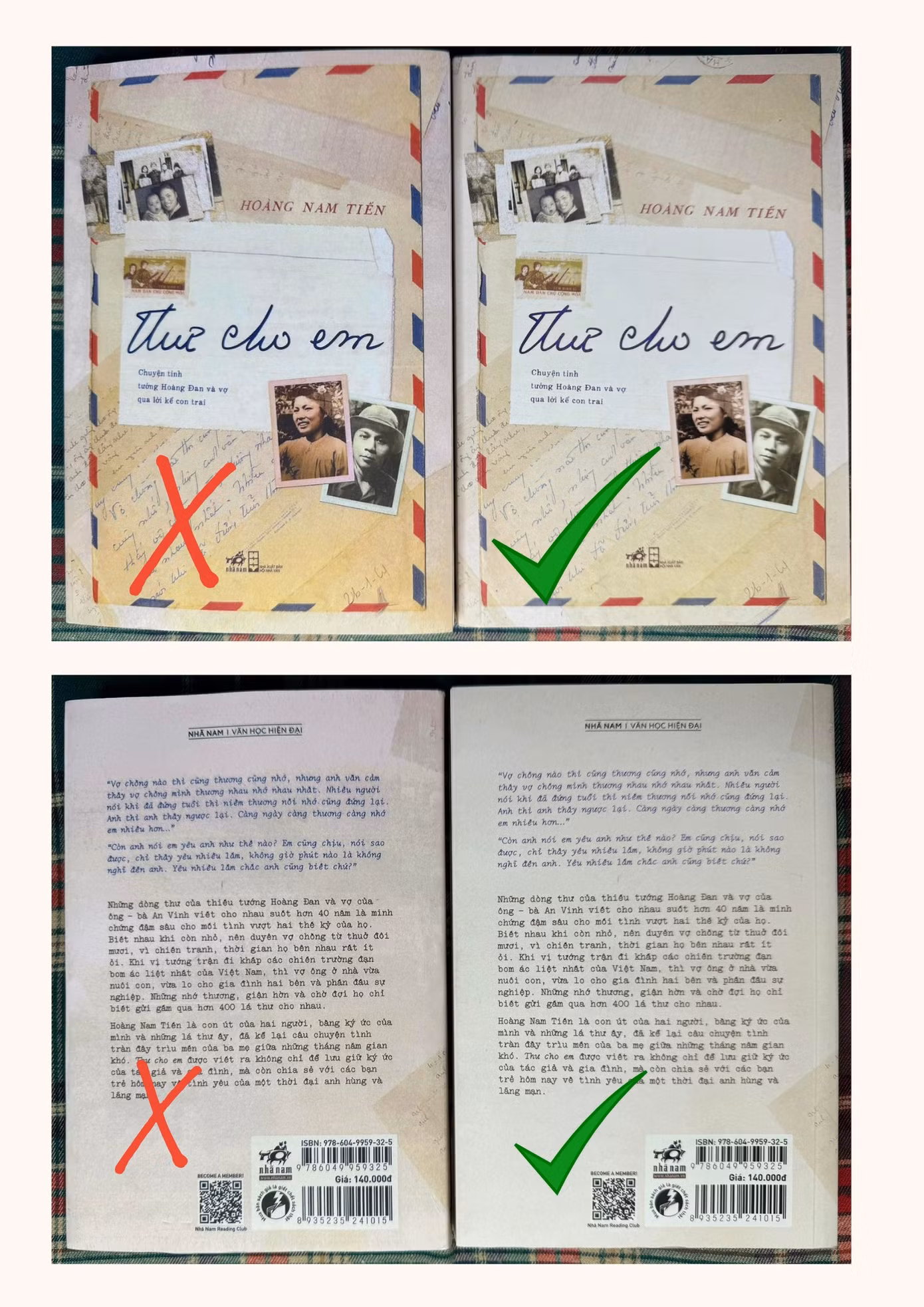 Cách phân biệt ấn phẩm thật-giả qua trang bìa.