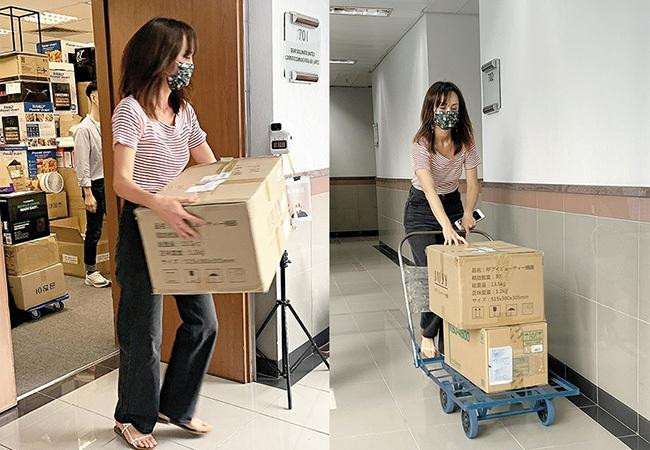 Hàn Quân Đình làm công việc bốc dỡ hàng hóa.