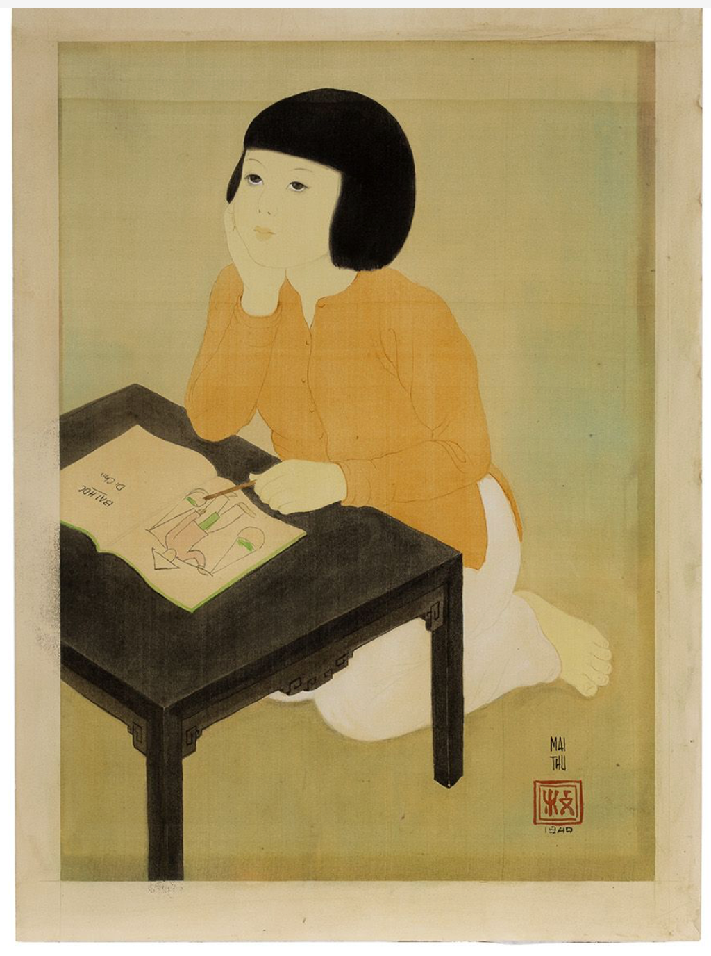 Hai tác phẩm được đấu giá thành công của danh họa Mai Trung Thứ. Hai tác phẩm được đấu giá thành công của danh họa Mai Trung Thứ.