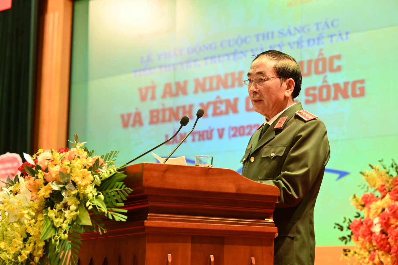 Thượng tướng Trần Quốc Tỏ - Thứ trưởng Bộ Công an phát biểu tại buổi lễ. Ảnh: BTC.