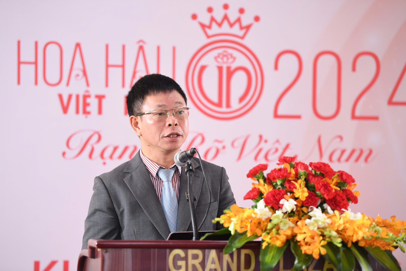 Nhà báo Phùng Công Sưởng - Tổng biên tập báo Tiền Phong - Trưởng Ban Tổ chức cuộc thi Hoa hậu Việt Nam năm 2024. Ảnh: Dương Triều.