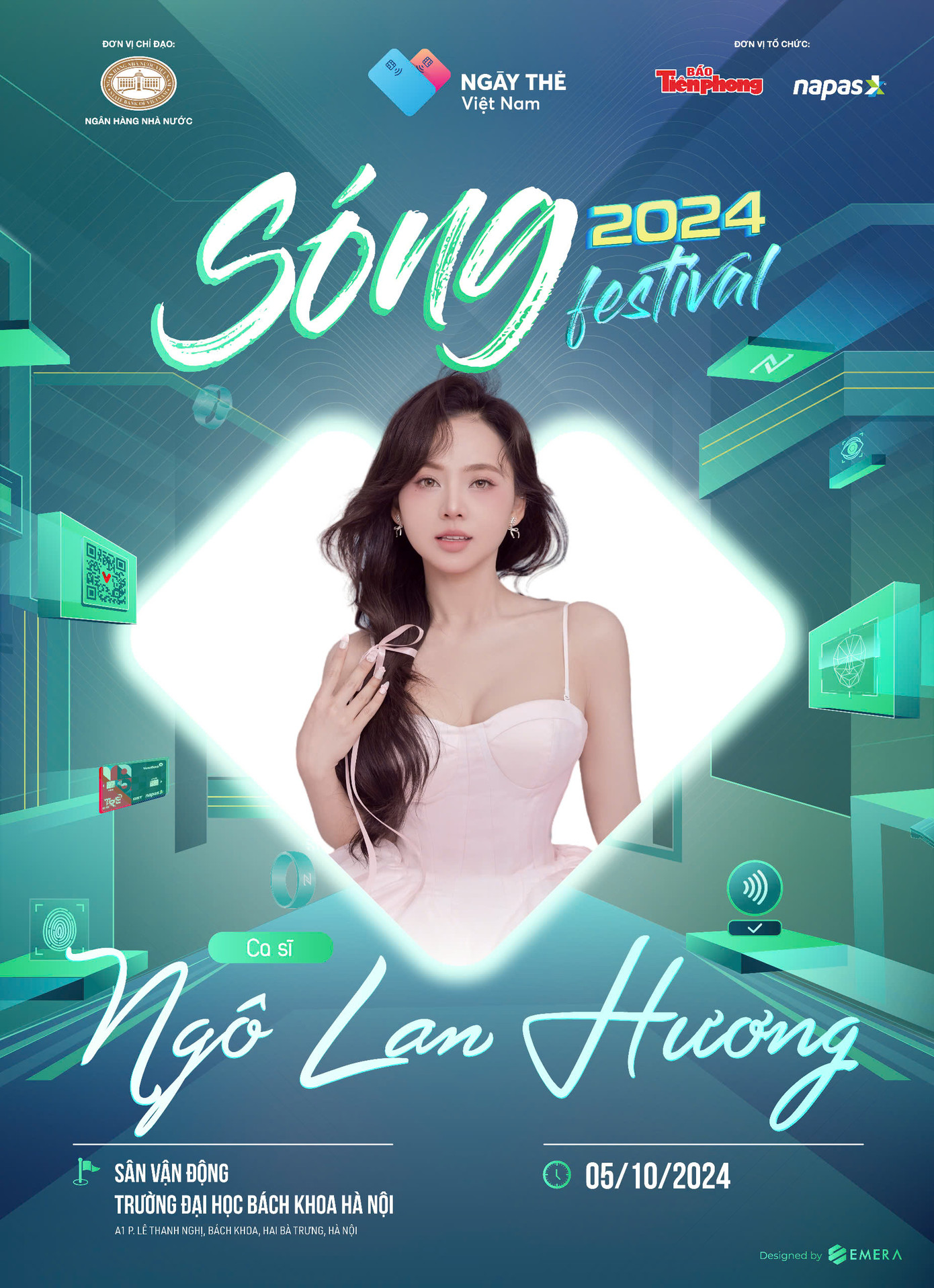 Ngày thẻ Việt Nam 2024 - Sóng Festival là sự kiện điểm nhấn trong khuôn khổ Ngày Thẻ Việt Nam 2024 được tổ chức tại sân vận động Bách khoa Hà Nội trong ngày 5-6/10. Công chúng được trải nghiệm công nghệ thanh toán số có sự tham gia của các ngân hàng, tổ chức thẻ, khán giả có cơ hội giao lưu với những nghệ sĩ, ca sĩ được giới trẻ yêu mến. Ca sĩ Ngô Lan Hương là một trong những nghệ sĩ đồng hành với Ngày thẻ Việt Nam 2024 - Sóng Festival.