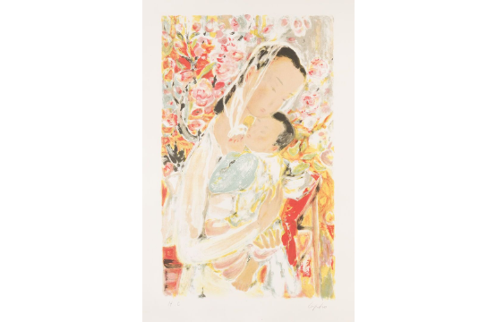 Tranh của họa sĩ Lê Phổ được đấu giá. Ảnh: Lynda Trouvé.