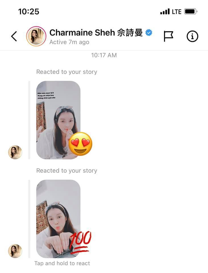 Màn tương tác được nữ diễn viên đăng tải trên trang cá nhân Màn tương tác được nữ diễn viên đăng tải trên trang cá nhân